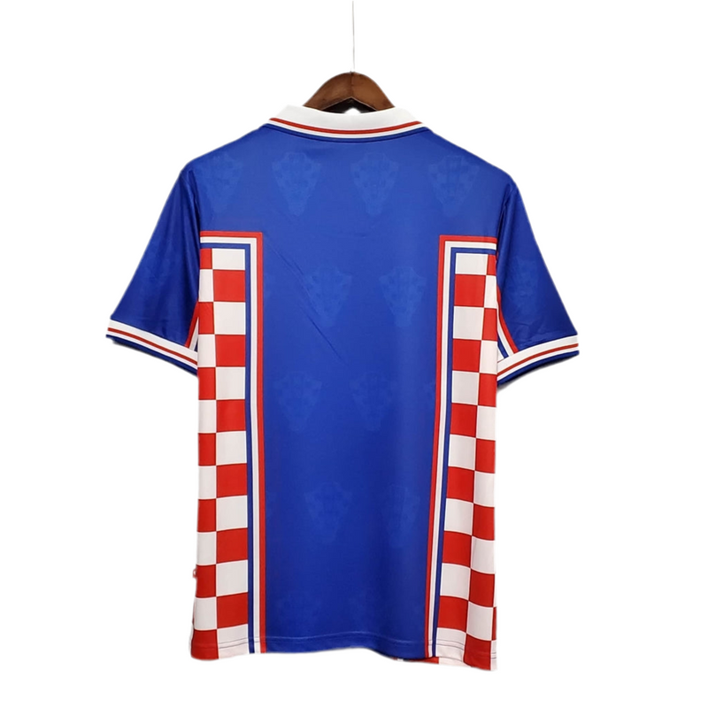 Maillot Croatie Rétro 1998 Bleu, Rouge et Branca - Lotto