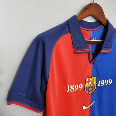 Maillot Barcelona 100 Années Rétro 1999 - Bleu et grenat