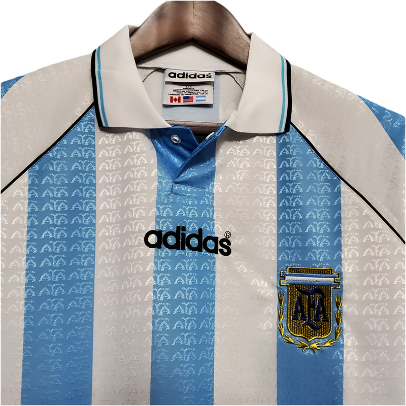 Maillot Sélection Argentine Rétro 1997-1998 Bleu et Branca -