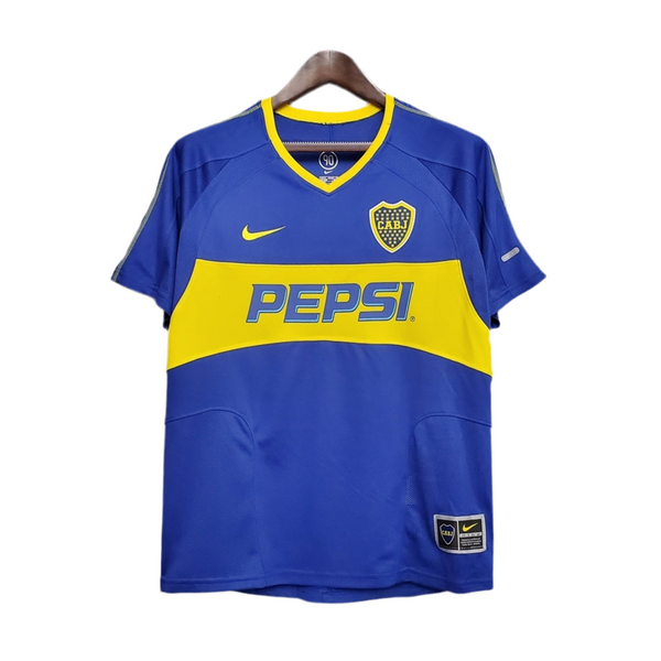 Maillot Boca Juniors Rétro 03/04 Bleu et Amarela