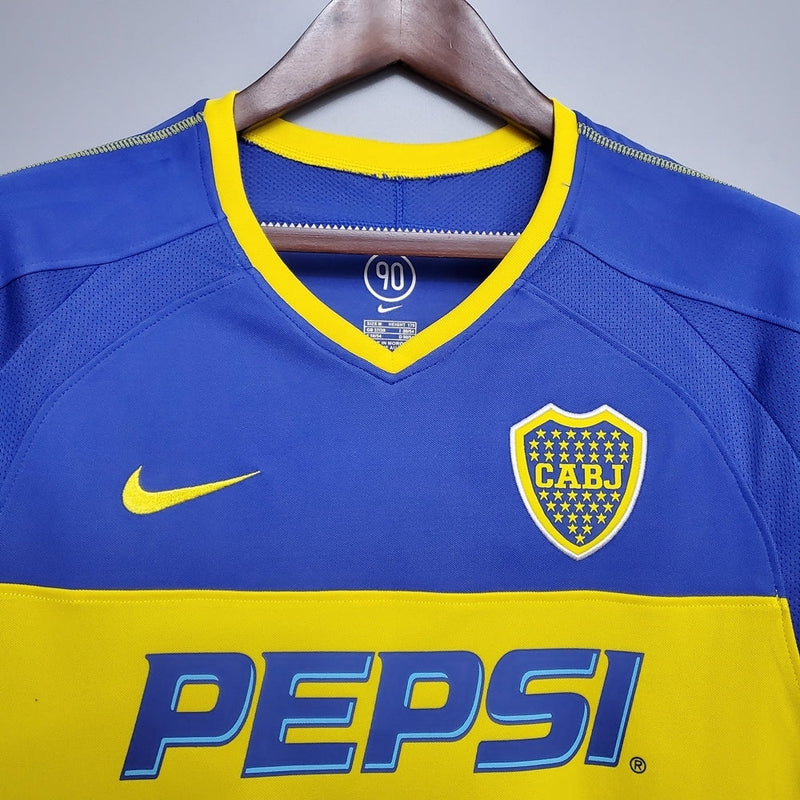 Maillot Boca Juniors Rétro 03/04 Bleu et Amarela