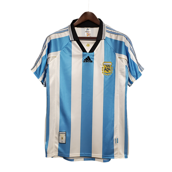 Maillot Sélection Argentine Rétro 1998 Bleu et Branca -