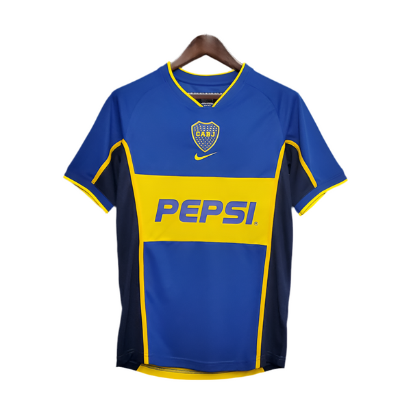 Maillot Boca Juniors Rétro 2002 Bleu et Amarela -