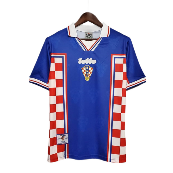 Maillot Croatie Rétro 1998 Bleu, Rouge et Branca - Lotto