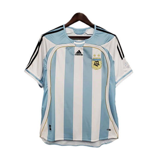 Maillot Sélection Argentine Rétro 2006 Bleu et Branca-