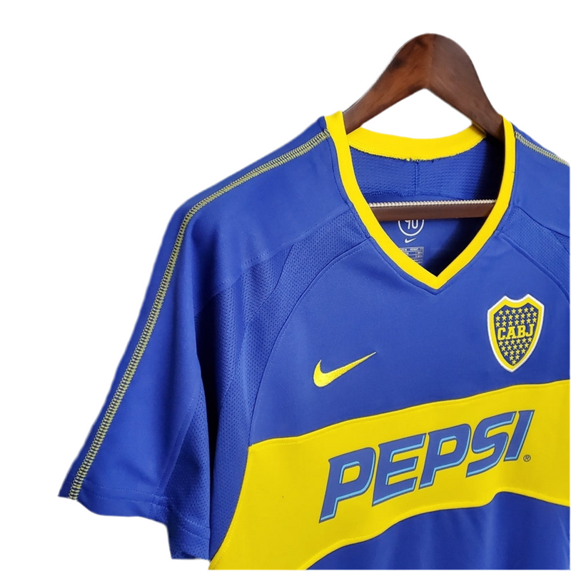 Maillot Boca Juniors Rétro 03/04 Bleu et Amarela