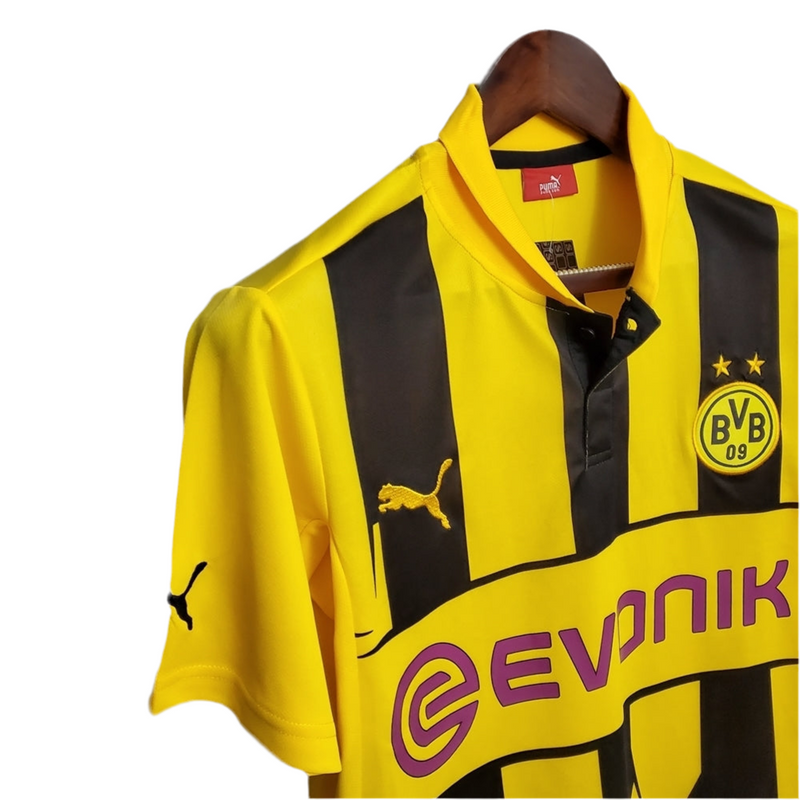 Maillot Borussia Dortmund Rétro 12/13 Amarela et Noir