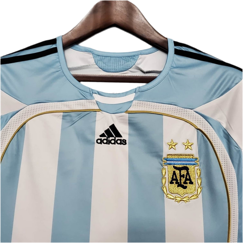 Maillot Sélection Argentine Rétro 2006 Bleu et Branca-