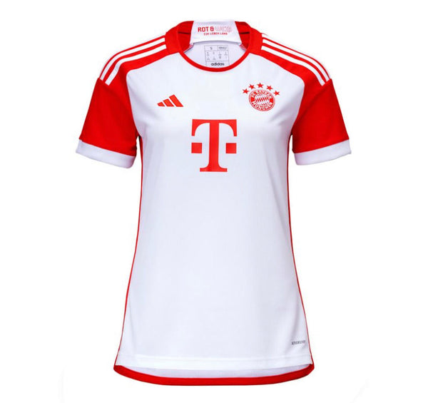 Maillot Femelle BayernMunique I 23/24 - Blanc et Rouge