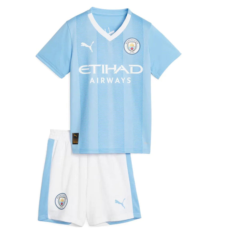 Trousse pour enfants Manchester City I 23/24 - Bleu et Blanc