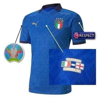 Maillot Italie Rétro avec Patch - Bleu