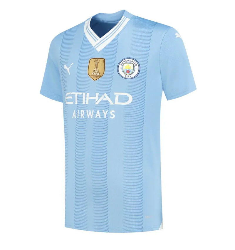 Maillot Manchester City I 23/24 avec Patch - Bleu et Blanc