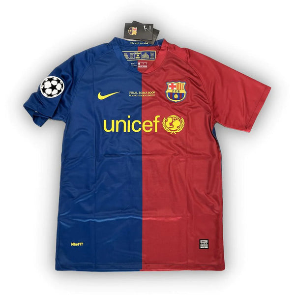 Maillot Barcelone Rétro avec Patch UEFA 2008/2009 - Bleu et Rouge