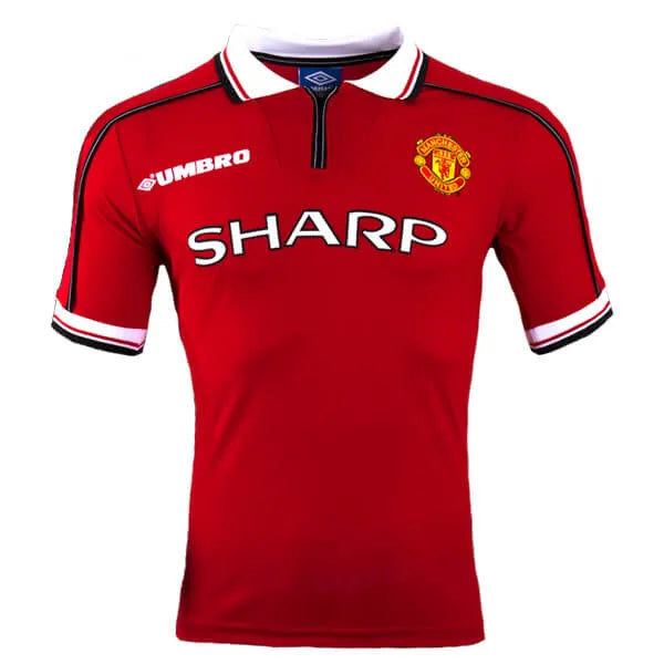 Maillot Manchester United Retro 98/99 avec Patch - Rouge