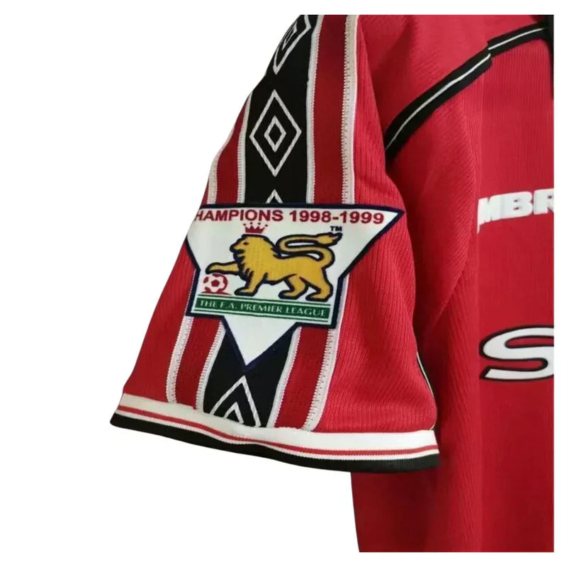 Maillot Manchester United Retro 98/99 avec Patch - Rouge