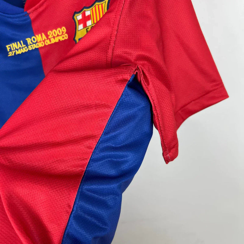 Maillot Barcelone Rétro avec Patch UEFA 2008/2009 - Bleu et Rouge