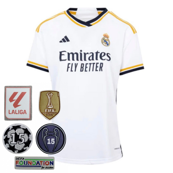 Maillot Real Madrid I [Avec patchs Champion Champions] 23/24 - Blanc