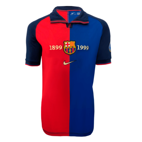 Maillot Barcelona 100 Années Rétro 1999 - Bleu et grenat