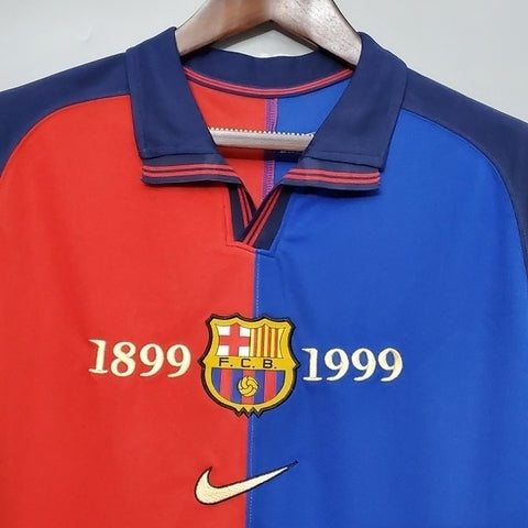 Maillot Barcelona 100 Années Rétro 1999 - Bleu et grenat