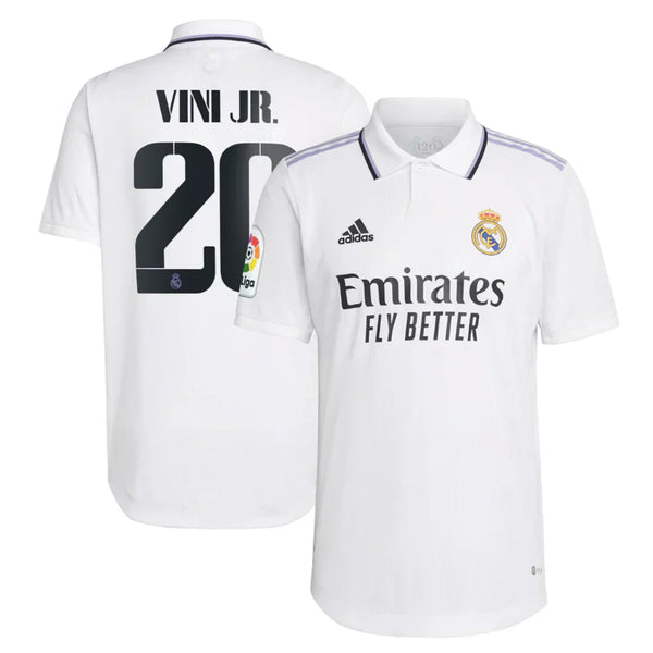 Maillot Real Madrid I [VINI JR #20] AVEC PATCH La Liga 22/23 - Blanc