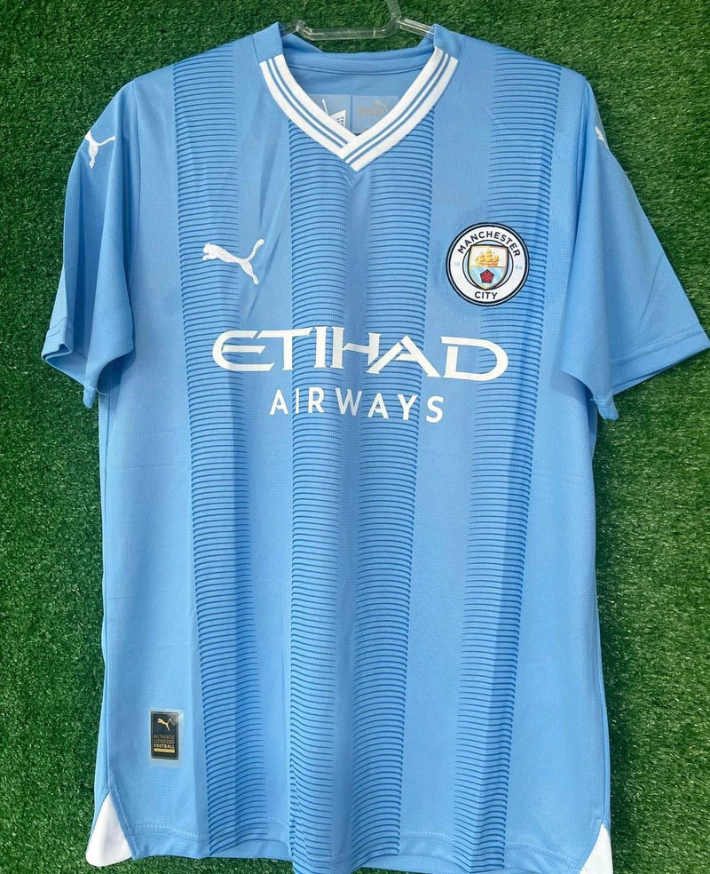 Maillot Manchester City I avec PATCH 23/24 - Bleu et Blanc