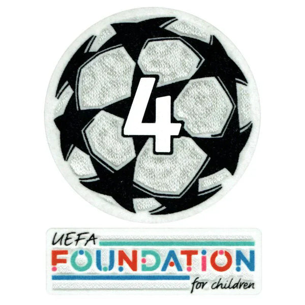 Patch gagnant UCL Starball 4 fois + ensemble de patchs de la Fondation UEFA - 21/22